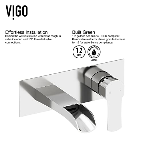 VIGO Cornelius VG05004CH Single Handle Bathroom Faucet Chrome Wall Mount Faucet Open Box-Express Your Love Gifts