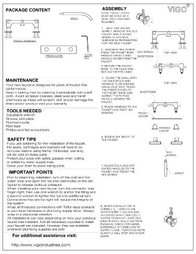 VIGO Titus VG05002CH Single Handle Bathroom Faucet in Chrome Wall Mount Faucet Open Box-Express Your Love Gifts
