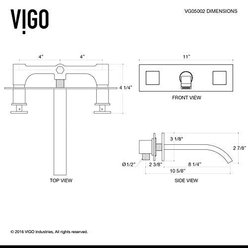 VIGO Titus VG05002CH Single Handle Bathroom Faucet in Chrome Wall Mount Faucet Open Box-Express Your Love Gifts