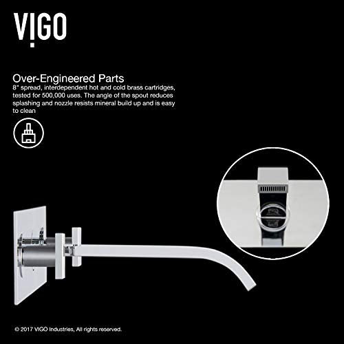 VIGO Titus VG05002CH Single Handle Bathroom Faucet in Chrome Wall Mount Faucet Open Box-Express Your Love Gifts