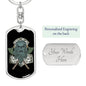 Viking Skull Soldier Keychain Dog Tag Stainless Steel or 18k Gold-Express Your Love Gifts