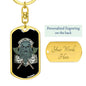Viking Skull Soldier Keychain Dog Tag Stainless Steel or 18k Gold-Express Your Love Gifts