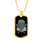 Viking Skull Soldier Necklace Stainless Steel or 18k Gold Dog Tag 24" Chain-Express Your Love Gifts