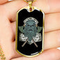 Viking Skull Soldier Necklace Stainless Steel or 18k Gold Dog Tag 24" Chain-Express Your Love Gifts