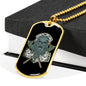 Viking Skull Soldier Necklace Stainless Steel or 18k Gold Dog Tag 24" Chain-Express Your Love Gifts