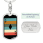 Vintage Ace Of Diamonds Keychain Dog Tag Stainless Steel or 18k Gold-Express Your Love Gifts