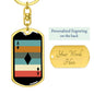 Vintage Ace Of Diamonds Keychain Dog Tag Stainless Steel or 18k Gold-Express Your Love Gifts