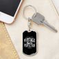 Vintage Aged To Perfection Swivel Keychain Dog Tag Stainless Steel or 18k Gold-Express Your Love Gifts