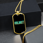 Violinist Necklace Stainless Steel or 18k Gold Dog Tag 24" Chain-Express Your Love Gifts