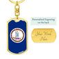Virginia State Flag Keychain Dog Tag Stainless Steel or 18k Gold-Express Your Love Gifts