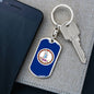 Virginia State Flag Keychain Dog Tag Stainless Steel or 18k Gold-Express Your Love Gifts