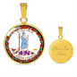 Virginia State Seal Necklace Circle Pendant Stainless Steel or 18k Gold 18-22"-Express Your Love Gifts
