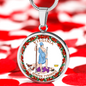 Virginia State Seal Necklace Circle Pendant Stainless Steel or 18k Gold 18-22"-Express Your Love Gifts