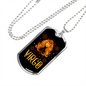 Virgo Golden Lady Zodiac Necklace Stainless Steel or 18k Gold Dog Tag 24" Chain-Express Your Love Gifts