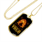 Virgo Golden Lady Zodiac Necklace Stainless Steel or 18k Gold Dog Tag 24" Chain-Express Your Love Gifts