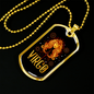 Virgo Golden Lady Zodiac Necklace Stainless Steel or 18k Gold Dog Tag 24" Chain-Express Your Love Gifts