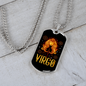 Virgo Golden Lady Zodiac Necklace Stainless Steel or 18k Gold Dog Tag 24" Chain-Express Your Love Gifts