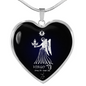Virgo Horoscope Zodiac Necklace Stainless Steel or 18k Gold Heart 18-22"-Express Your Love Gifts
