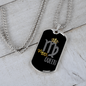 Virgo Queen Zodiac Necklace Stainless Steel or 18k Gold Dog Tag 24" Chain-Express Your Love Gifts