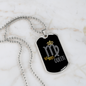 Virgo Queen Zodiac Necklace Stainless Steel or 18k Gold Dog Tag 24" Chain-Express Your Love Gifts