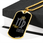 Virgo Queen Zodiac Necklace Stainless Steel or 18k Gold Dog Tag 24" Chain-Express Your Love Gifts