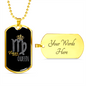 Virgo Queen Zodiac Necklace Stainless Steel or 18k Gold Dog Tag 24" Chain-Express Your Love Gifts