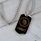 Virgo Zodiac Necklace Stainless Steel or 18k Gold Dog Tag 24" Chain-Express Your Love Gifts