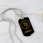 Virgo Zodiac Necklace Stainless Steel or 18k Gold Dog Tag 24" Chain-Express Your Love Gifts