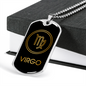 Virgo Zodiac Necklace Stainless Steel or 18k Gold Dog Tag 24" Chain-Express Your Love Gifts