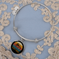 Visla Mom White Bracelet Stainless Steel or 18k Gold Circle Bangle-Express Your Love Gifts