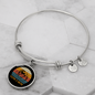 Visla Mom White Bracelet Stainless Steel or 18k Gold Circle Bangle-Express Your Love Gifts