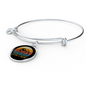 Visla Mom White Bracelet Stainless Steel or 18k Gold Circle Bangle-Express Your Love Gifts