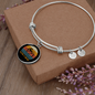 Visla Mom White Bracelet Stainless Steel or 18k Gold Circle Bangle-Express Your Love Gifts