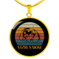 Visla Mom White Circle Necklace Stainless Steel or 18k Gold 18-22"-Express Your Love Gifts