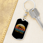 Visla Mom White Keychain Stainless Steel or 18k Gold Dog Tag Keyring-Express Your Love Gifts
