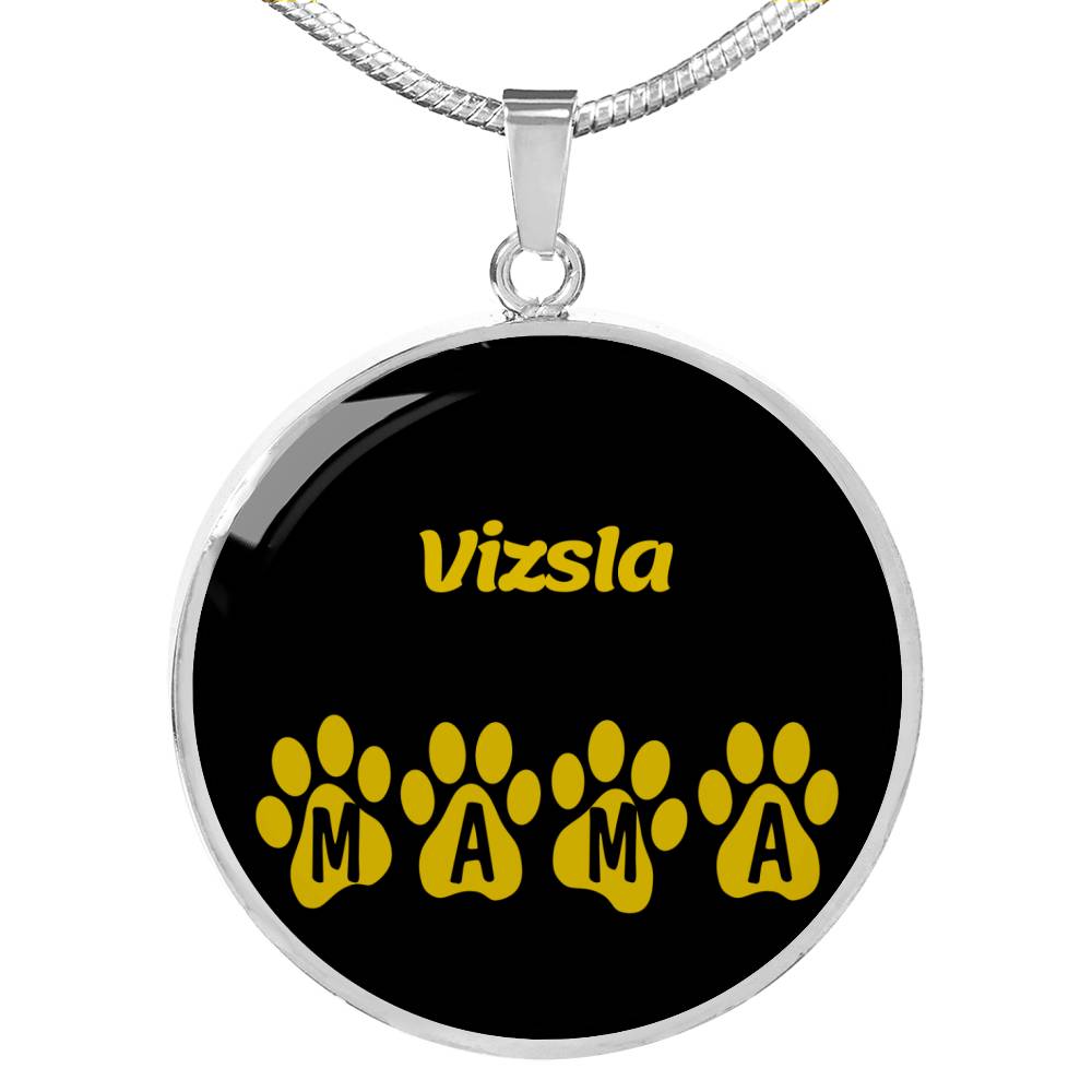 Vizsla Mama Circle Necklace Stainless Steel or 18k Gold 18-22" Dog Owner Lover-Express Your Love Gifts
