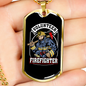 Volunteer Firefighter Gift Stainless Steel or 18k Gold Dog Tag 24" Chain-Express Your Love Gifts