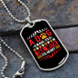 Wags Tail With Heart Necklace Stainless Steel or 18k Gold Dog Tag 24" Chain-Express Your Love Gifts