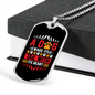 Wags Tail With Heart Necklace Stainless Steel or 18k Gold Dog Tag 24" Chain-Express Your Love Gifts