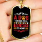 Wags Tail With Heart Necklace Stainless Steel or 18k Gold Dog Tag 24" Chain-Express Your Love Gifts