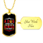 Wags Tail With Heart Necklace Stainless Steel or 18k Gold Dog Tag 24" Chain-Express Your Love Gifts