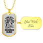 Wait A Lifetime Fishing Buddy Necklace Stainless Steel or 18k Gold Dog Tag 24" Chain-Express Your Love Gifts