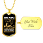 Wait A Lifetime Hunting Necklace Stainless Steel or 18k Gold Dog Tag 24" Chain-Express Your Love Gifts