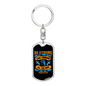 Wait For The Lord Psalm 31:24 Blue Keychain Stainless Steel or 18k Gold Dog Tag Keyring-Express Your Love Gifts