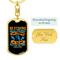 Wait For The Lord Psalm 31:24 Blue Keychain Stainless Steel or 18k Gold Dog Tag Keyring-Express Your Love Gifts