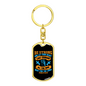 Wait For The Lord Psalm 31:24 Blue Keychain Stainless Steel or 18k Gold Dog Tag Keyring-Express Your Love Gifts