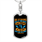 Wait For The Lord Psalm 31:24 Blue Keychain Stainless Steel or 18k Gold Dog Tag Keyring-Express Your Love Gifts
