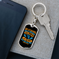 Wait For The Lord Psalm 31:24 Blue Keychain Stainless Steel or 18k Gold Dog Tag Keyring-Express Your Love Gifts