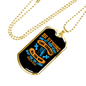 Wait For The Lord! Psalm 31:24 Necklace Stainless Steel or 18k Gold Dog Tag 24" Chain-Express Your Love Gifts