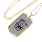 Wake Up Dog Necklace Stainless Steel or 18k Gold Dog Tag 24" Chain-Express Your Love Gifts